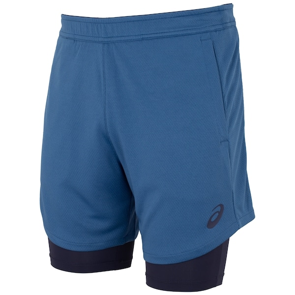 Imagem principal Bermuda Masculina ASICS Malha 2 em 1 Elástico Logo ASICS AZUL/AZUL ESC