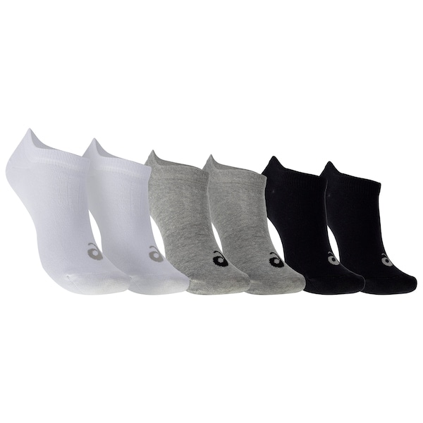 Imagem principal Kit 3 Pares de Meias ASICS Invisible Tamanho 34-38 Adulto ASICS PRETO/BRANCO