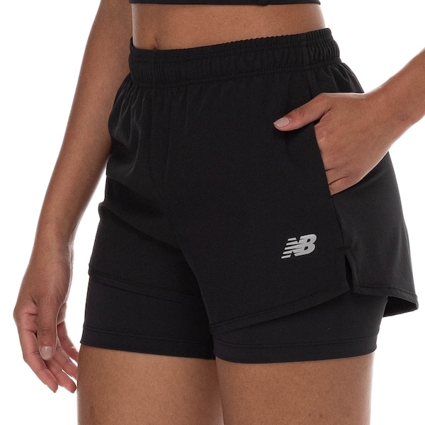 Imagem principal Short Feminino New Balance Sport Essentials 2 IN 1 New Balance PRETO/PRETO