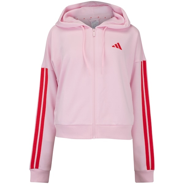 Imagem principal Jaqueta Feminina adidas 3 Stripes com Capuz Adidas ROSA CLA/VERMELHO