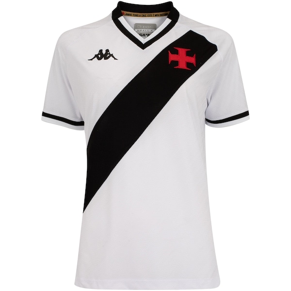 Imagem principal Camisa do Vasco da Gama II 25 Torcedor Kappa Feminina. Kappa BRANCO/PRETO