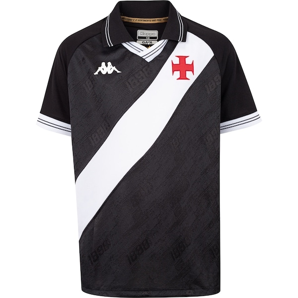 Imagem principal Camisa do Vasco da Gama I 25/26 Torcedor Kappa Infantil Kappa BRANCO/PRETO
