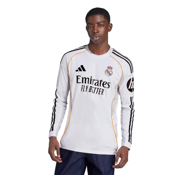Imagem principal Camisa do Real Madrid I 25/26 adidas Manga Longa Masculina Adidas BRANCO