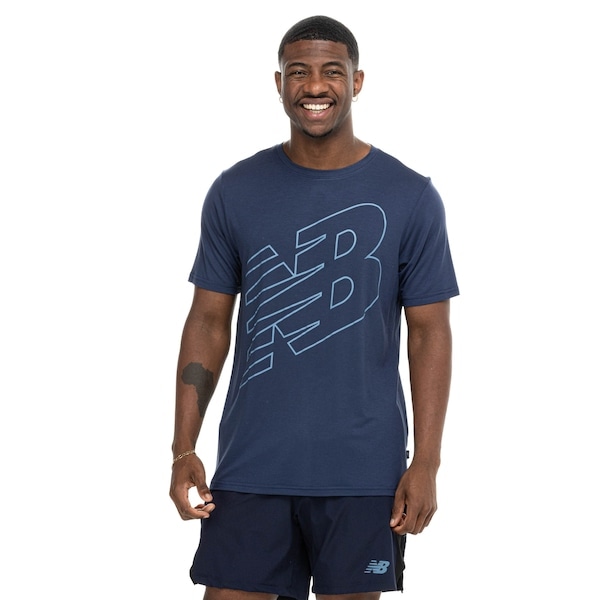 Imagem principal Camiseta New Balance Logo Performance Masculina New Balance AZUL ESCURO