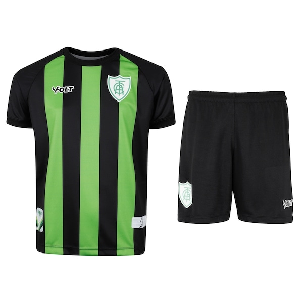 Imagem principal Kit de Uniforme do América-MG I 25/26 Infantil Volt Camiseta + Calção Volt PRETO