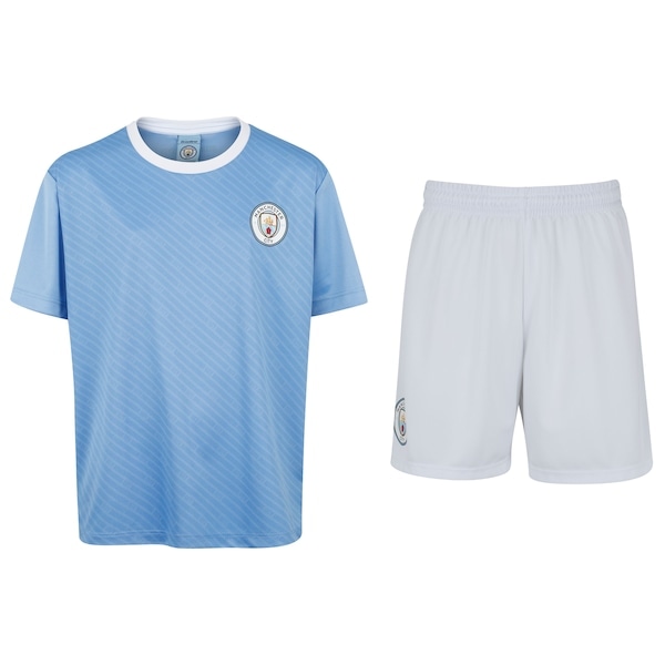 Imagem principal Kit de Uniforme do Manchester City Braziline Infantil Camiseta + Calção braziline BRANCO/AZUL
