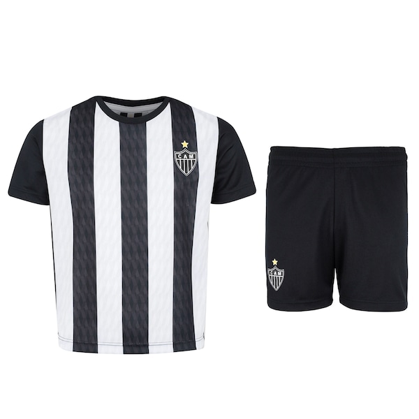 Imagem principal Kit de Uniforme do Atlético-MG Braziline Infantil Camiseta + Calção braziline PRETO/BRANCO