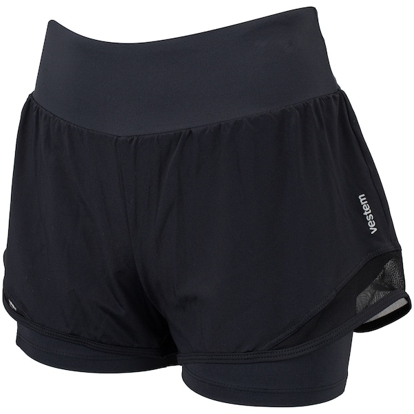 Imagem principal Short Running Com Recorte Vestem Feminino Vestem PRETO