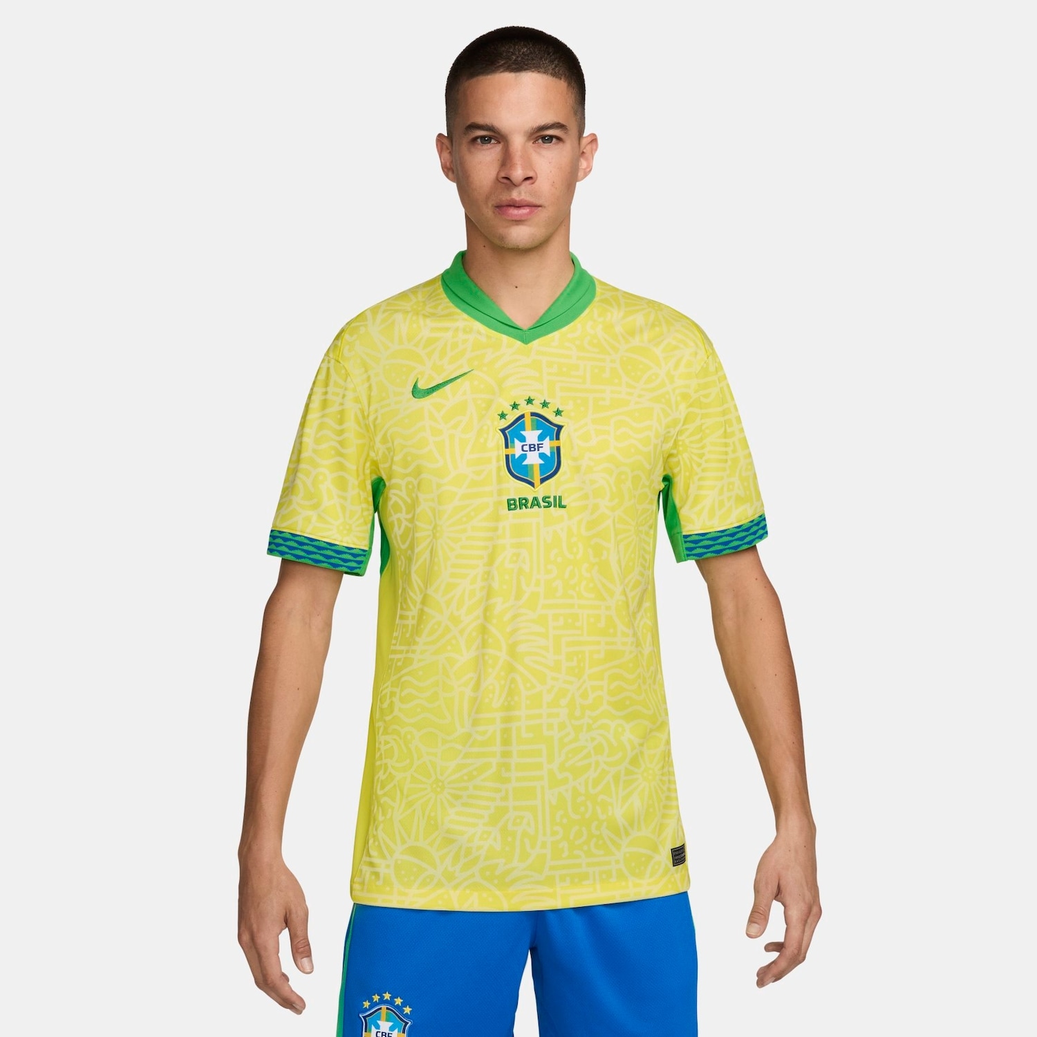 Imagem principal Camisa Nike Brasil I 2024/25 Torcedor Pro Masculina Nike Amarelo