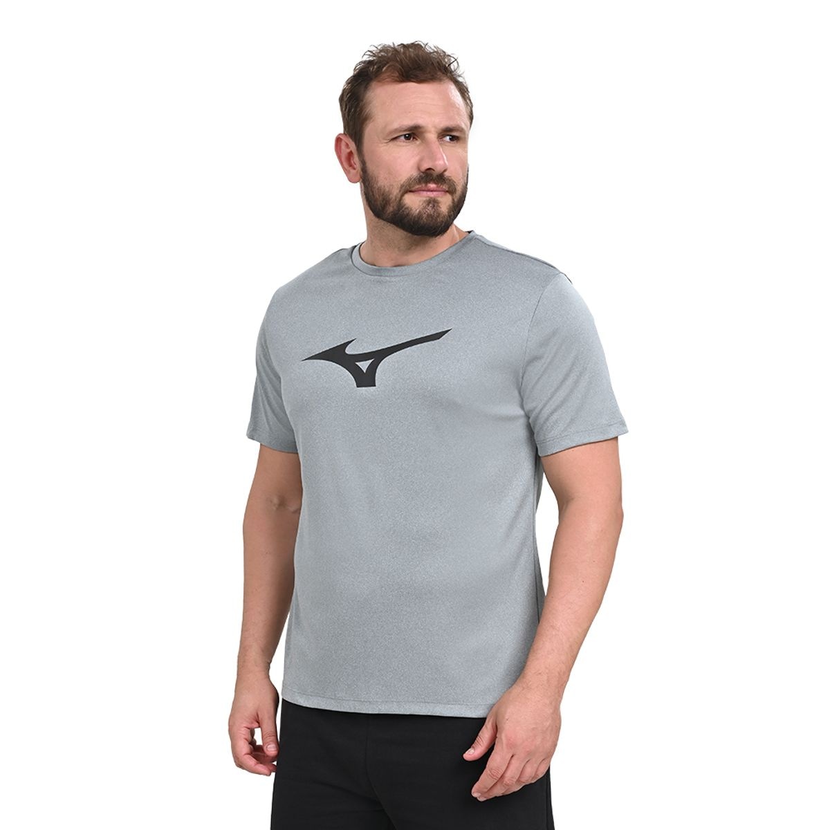 Imagem principal Camiseta de Corrida Masculina Mizuno Run Spark Big Logo Cinza Mizuno