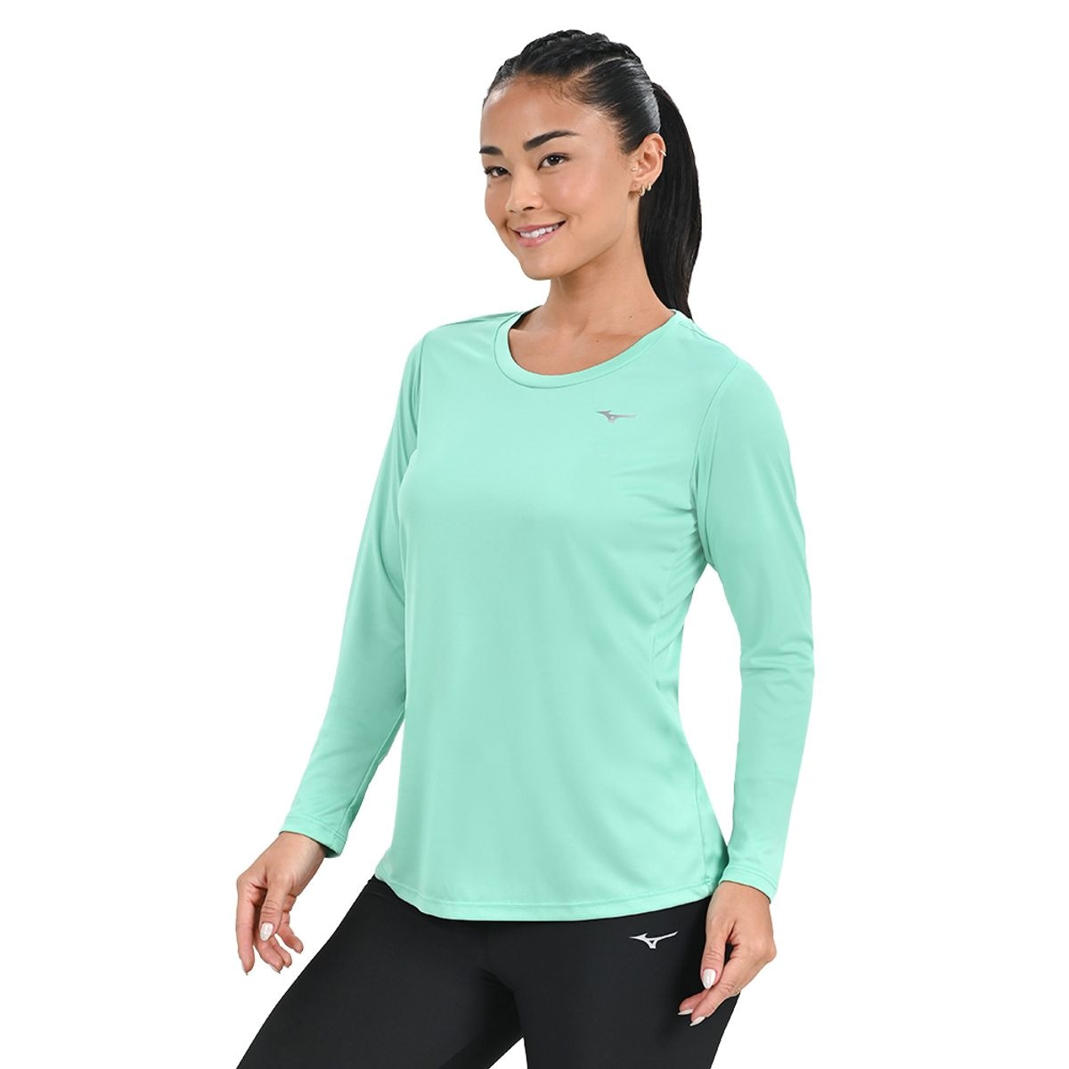 Imagem principal Camiseta Manga Longa de Treino Feminina Mizuno Energy Verde Mizuno