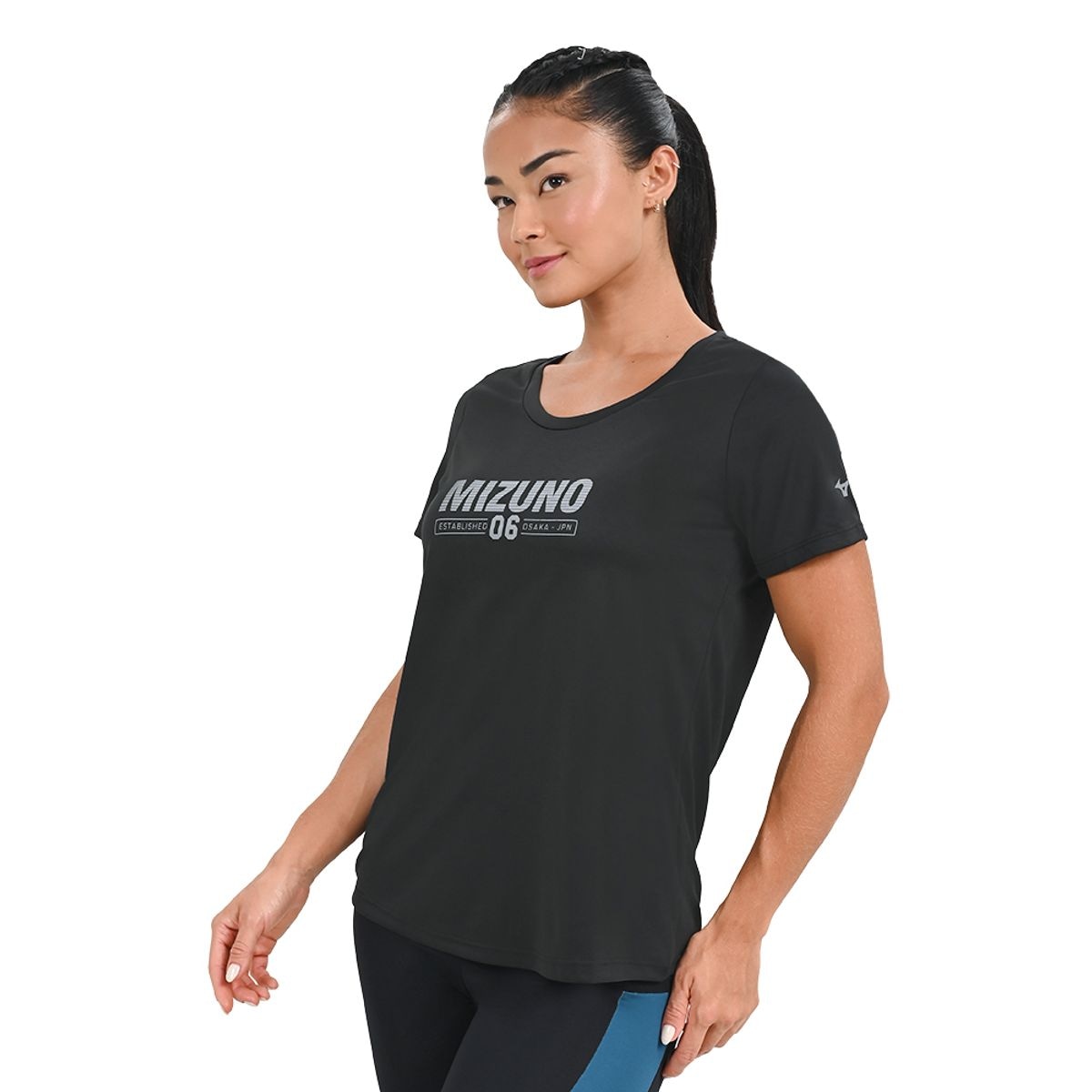Imagem principal Camiseta de Treino Feminina Mizuno Fitwear Stamp Preto Mizuno