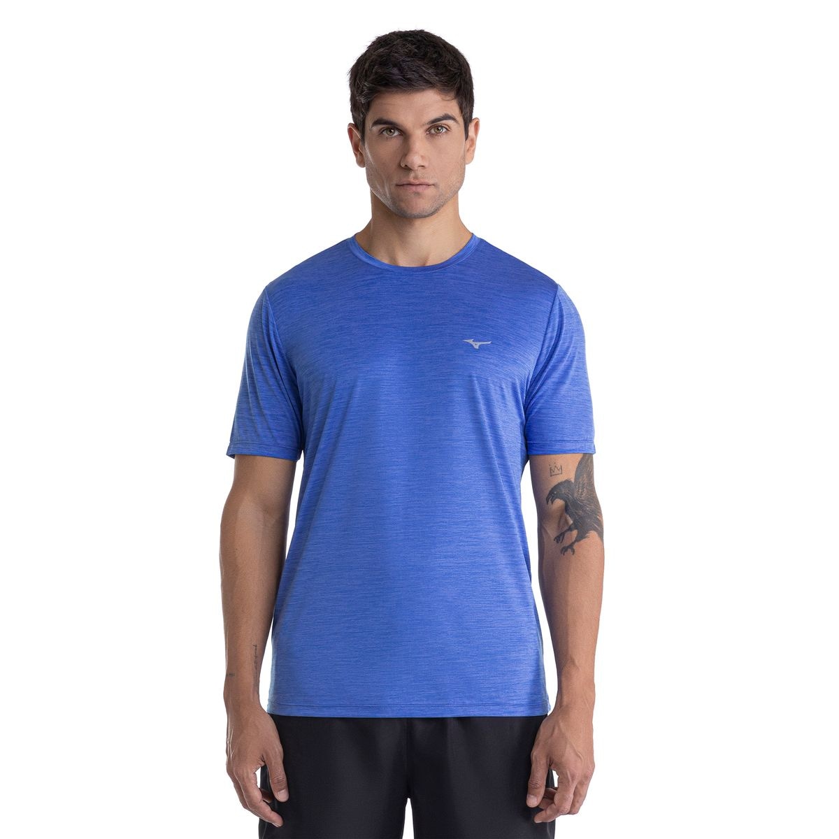 Imagem principal Camiseta de Corrida Mizuno Run Spark 2 Mescla Masculina Azul Mizuno