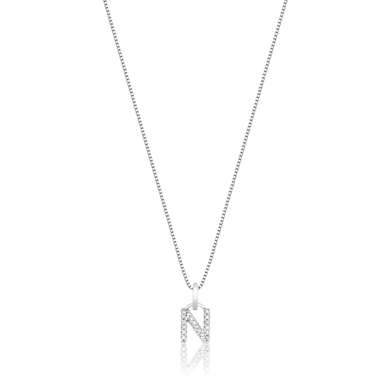 Imagem principal Pingente Letra N com Diamante em Ouro Branco 18k Monte Carlo