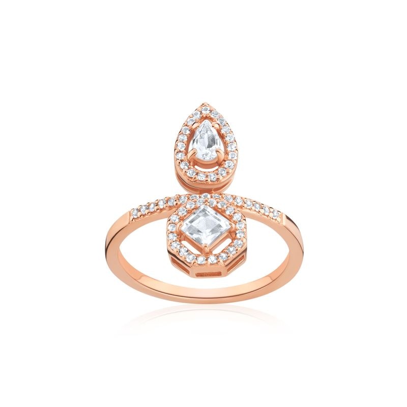 Imagem principal Anel com Topázio em Prata 925 com Banho de Ouro Rosé 18k Monte Carlo