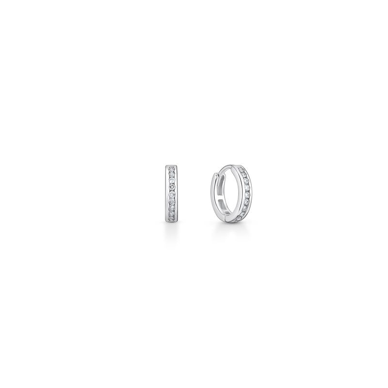 Imagem principal Brinco Argola com 10 Pontos de Diamantes em Ouro Branco 18k - 8mm Monte Carlo