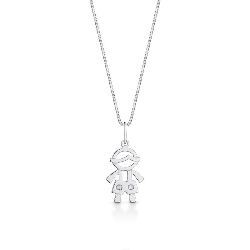 Imagem principal Pingente Menino com Diamante em Ouro Branco 18k Monte Carlo