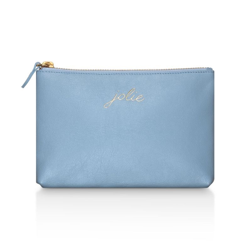 Imagem principal Necessaire Média em Couro Azul Céu Monte Carlo