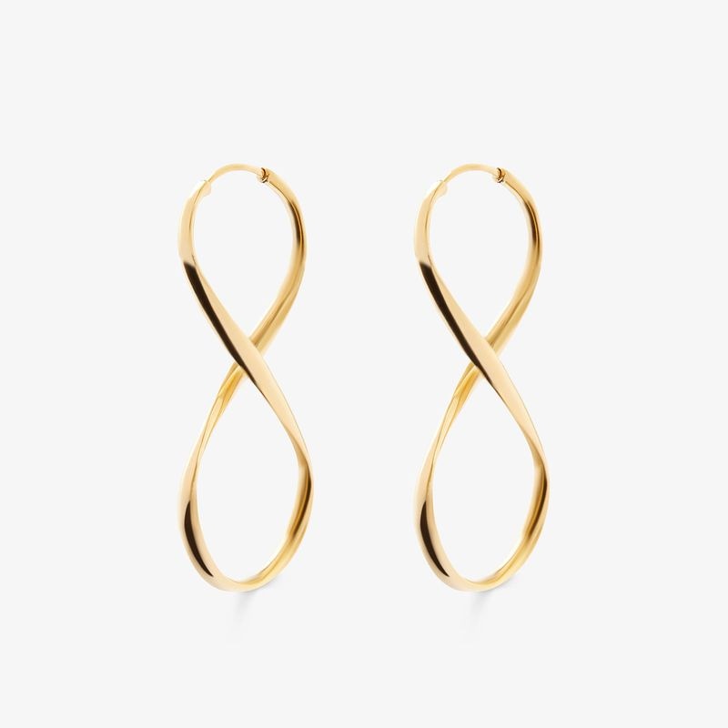 Imagem principal Brinco Argola Infinito Fio Redondo 35mm em Ouro Amarelo 18k Monte Carlo
