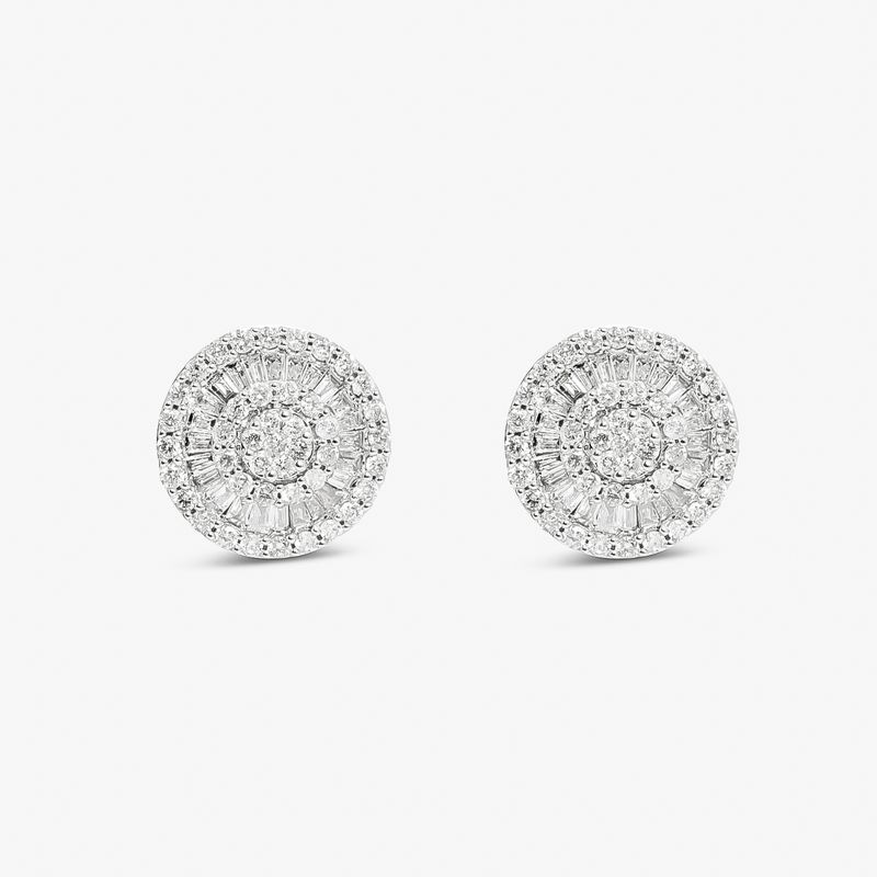 Imagem principal Brinco Stud com Diamantes em Ouro Branco 18k - 12 mm Monte Carlo