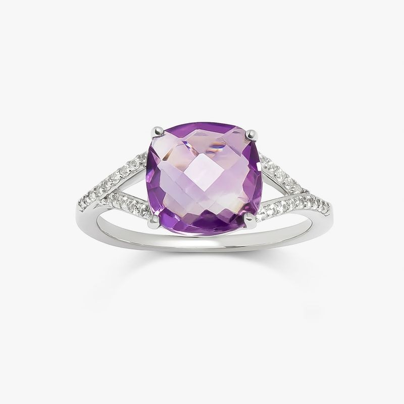 Imagem principal Anel com Ametista e Safira em Prata 925 Monte Carlo