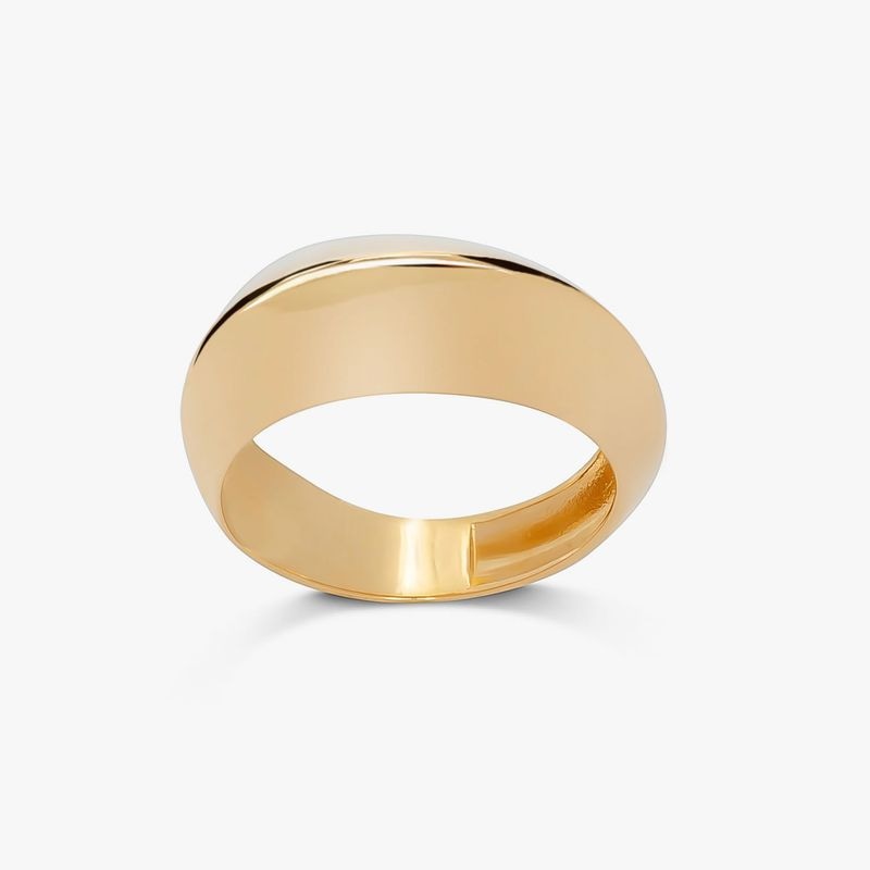 Imagem principal Anel Assimétrico em Prata 925 com Banho de Ouro Amarelo 18k Monte Carlo