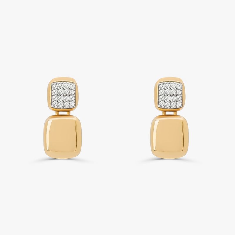 Imagem principal Brinco Duplo com Pavê de Diamante em Ouro Amarelo 18k Monte Carlo
