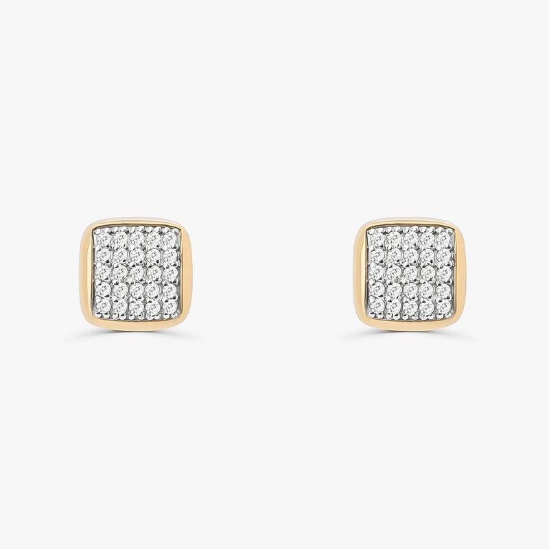 Imagem principal Brinco Stud com Pavê de Diamantes em Ouro Amarelo 18k Monte Carlo