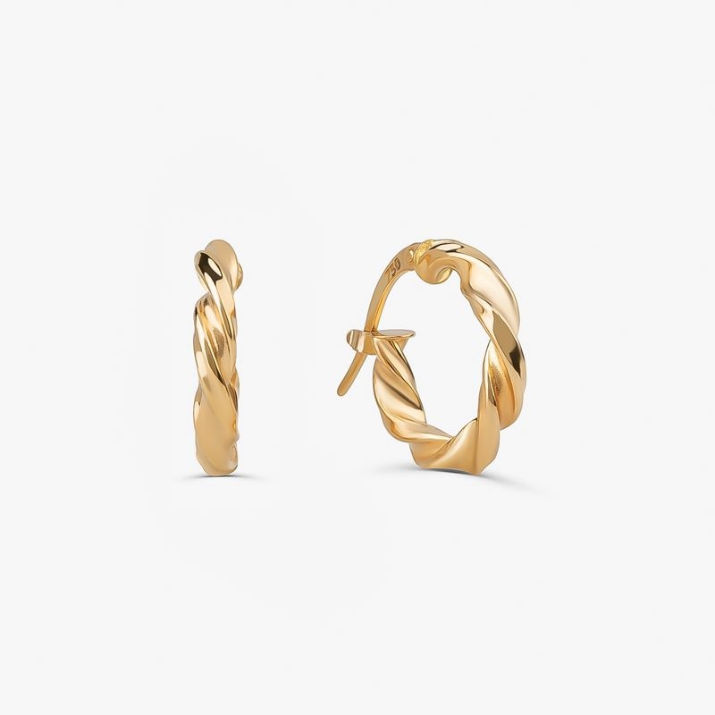 Imagem principal Brinco Argola Torcida Fio Redondo em Ouro Amarelo 18k - 10 mm Monte Carlo