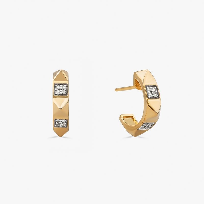 Imagem principal Brinco Argola Spike com Topázio em Prata 925 com Banho de Ouro Amarelo 18k Monte Carlo