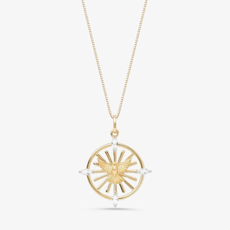 Imagem principal Pingente Sagrado Coração com Topázio Incolor em Ouro Amarelo 18k Monte Carlo