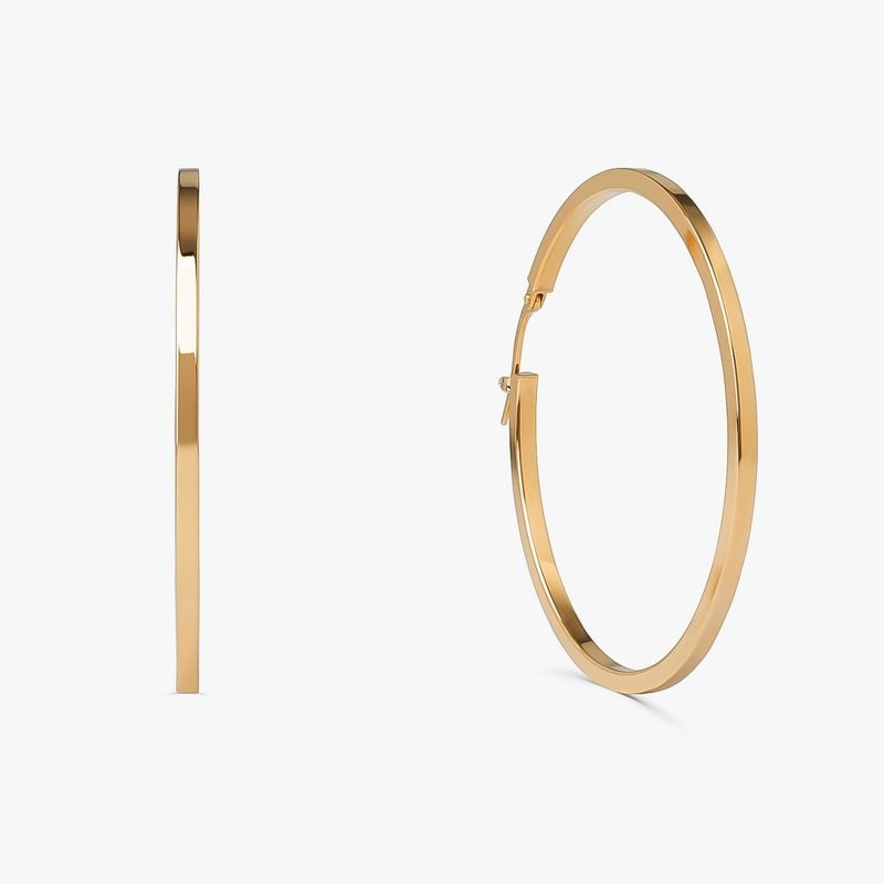 Imagem principal Brinco Argola Fio Quadrado em Ouro Amarelo 18k - 40 mm Monte Carlo