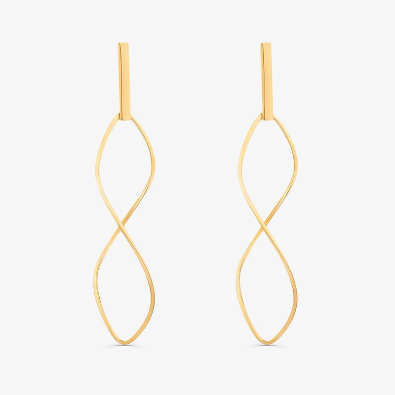 Imagem principal Brinco Argola Curvada em Ouro Amarelo 18k - 56mm Monte Carlo