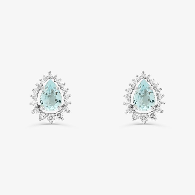 Imagem principal Brinco Gota com Água Marinha e Diamantes em Ouro Branco 18k Monte Carlo