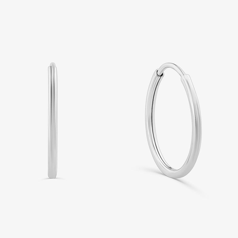 Imagem principal Brinco Argola Fio Quadrado em Ouro Branco 18k - 13mm Monte Carlo