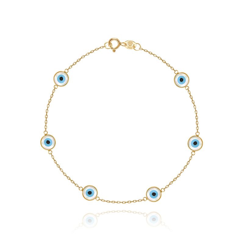 Imagem principal Pulseira Olho Grego em Ouro Amarelo 18k - 18 cm Monte Carlo