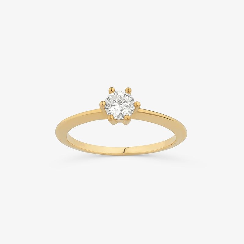 Imagem principal Anel Solitário com 40 Pontos de Diamantes em Ouro Amarelo 18k Monte Carlo