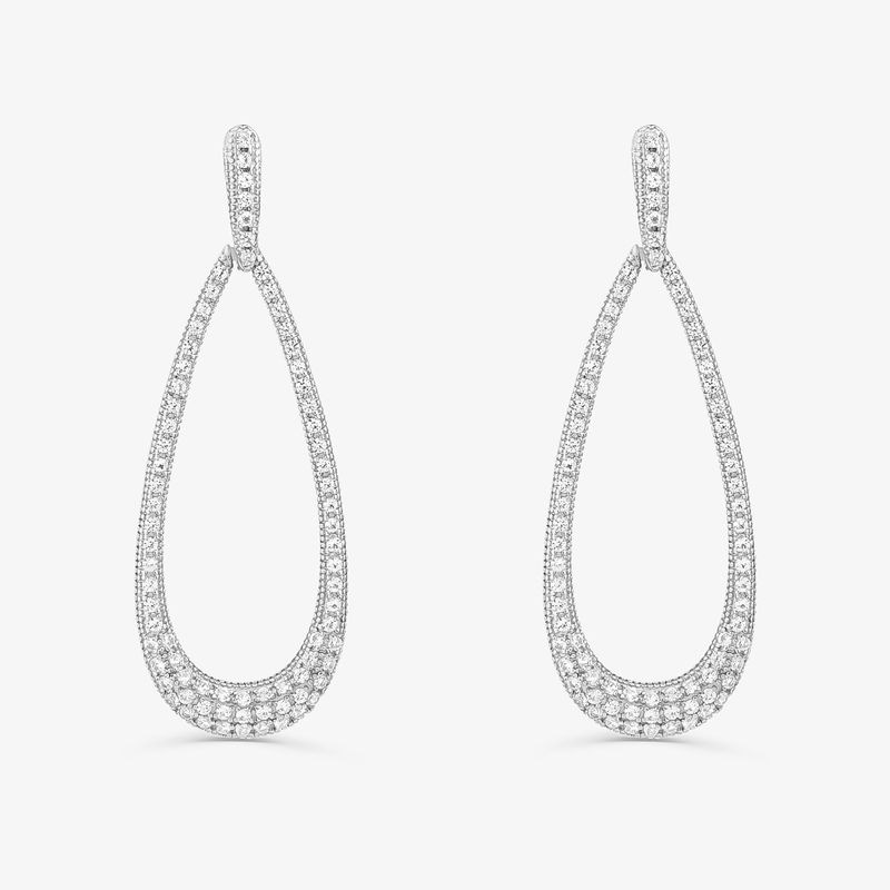 Imagem principal Brinco Pave Gota com Safiras em Prata 925 Monte Carlo