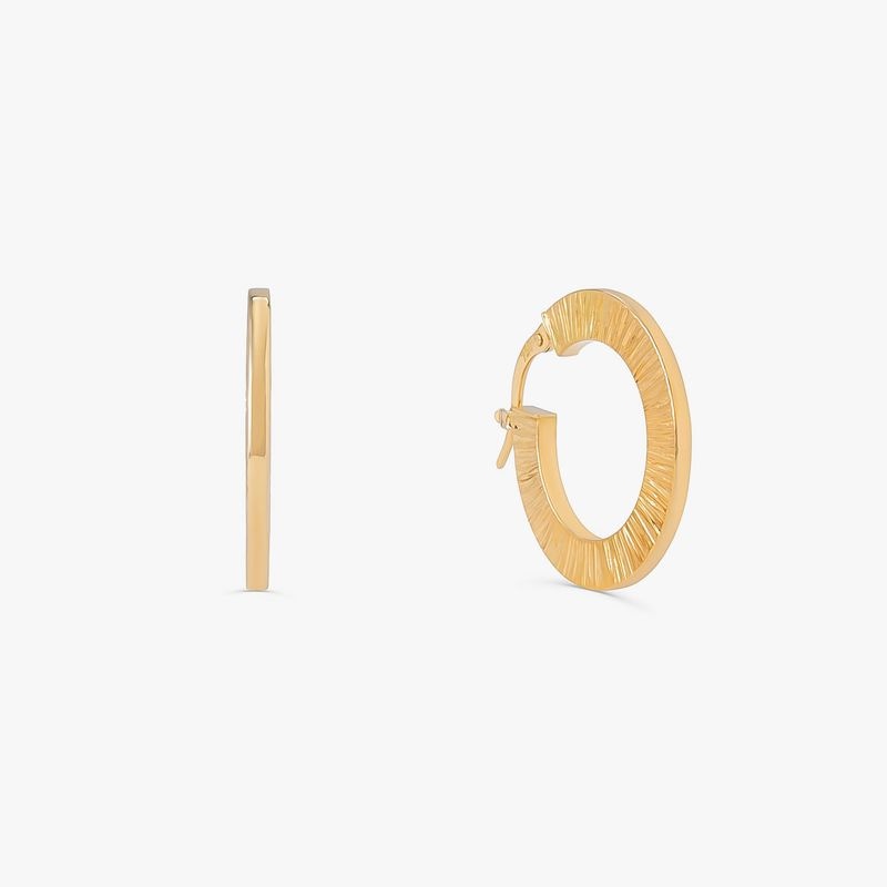 Imagem principal Brinco Argola Texturizada em Ouro Amarelo 18k - 15 mm Monte Carlo