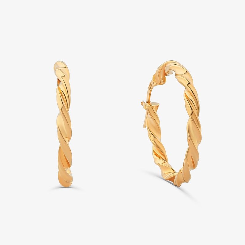 Imagem principal Brinco Argola Torcida Fio Redondo em Ouro Amarelo 18k - 20 mm Monte Carlo