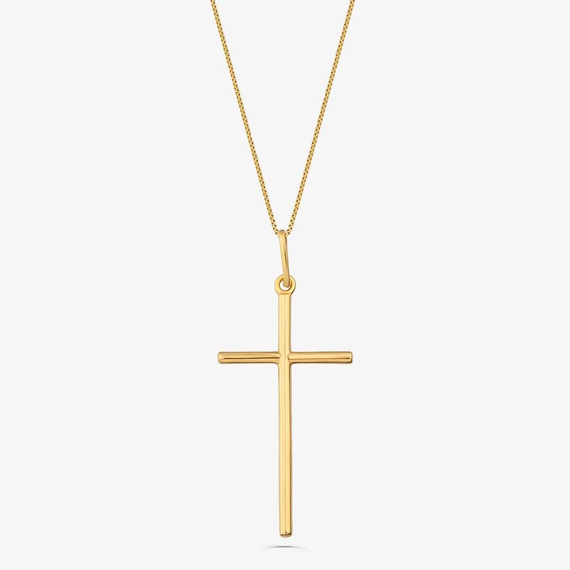 Imagem principal Pingente Cruz em Prata 925 com banho de Ouro amarelo 18k Monte Carlo