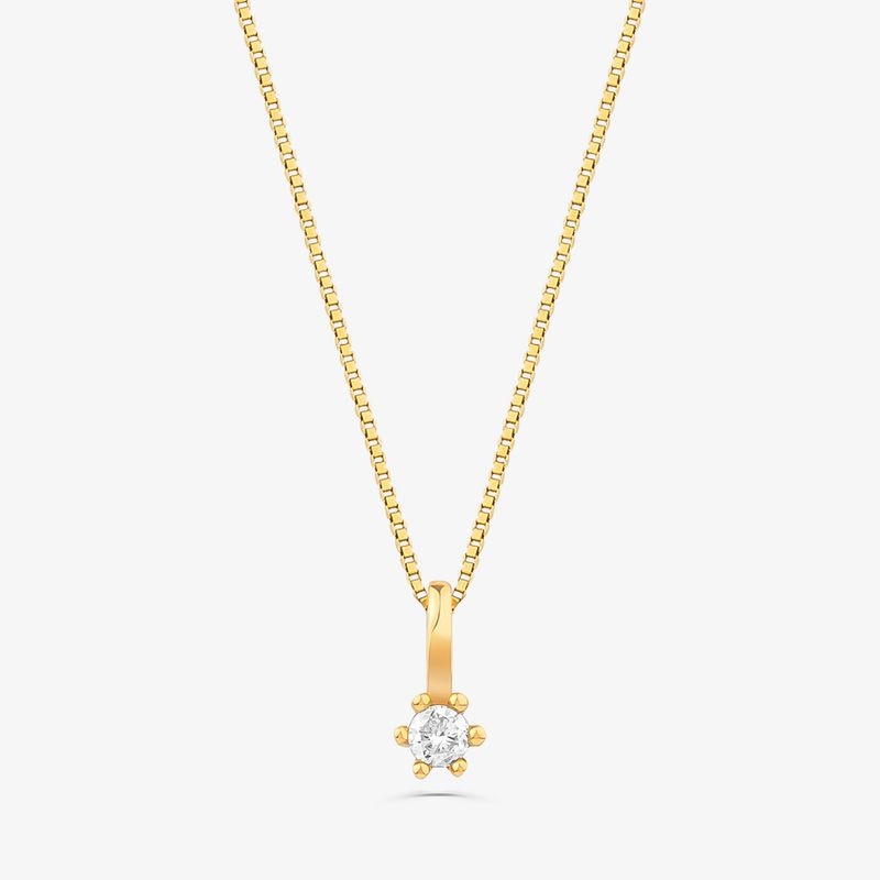Imagem principal Pingente Solitário com 5 Pontos de Diamantes em Ouro Amarelo 18k Monte Carlo