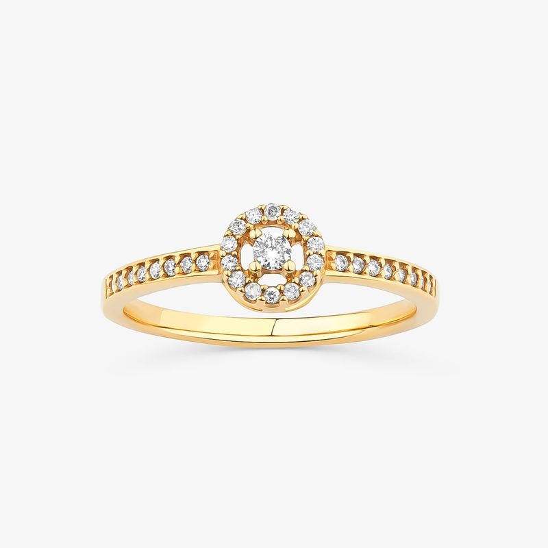 Imagem principal Anel Solitário com 20 Pontos de Diamantes em Ouro Amarelo 18k Monte Carlo