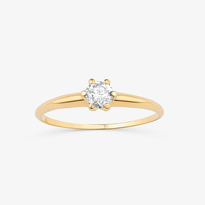 Imagem principal Anel Solitário com 30 Pontos de Diamantes em Ouro Amarelo 18k Monte Carlo