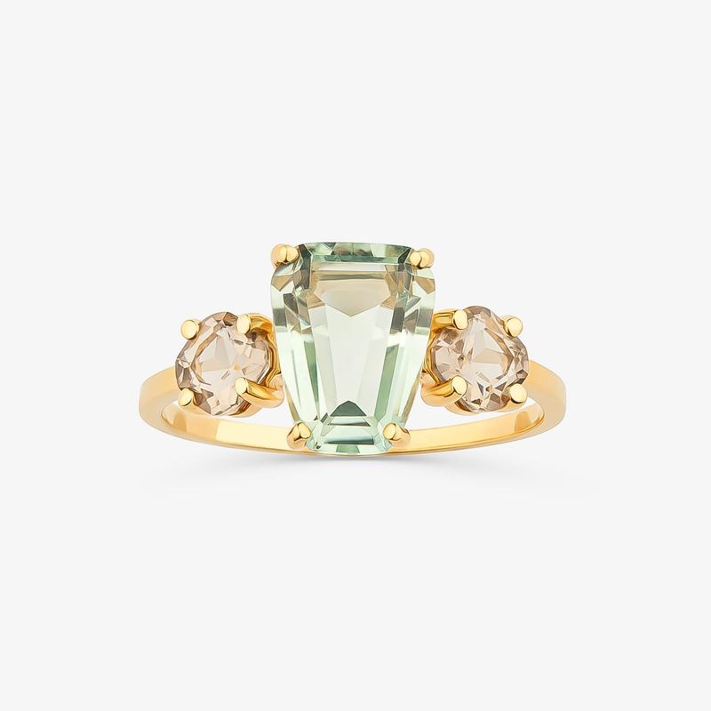 Imagem principal Anel com Prasiolita e quartzo murion, em Ouro Amarelo 18k Monte Carlo