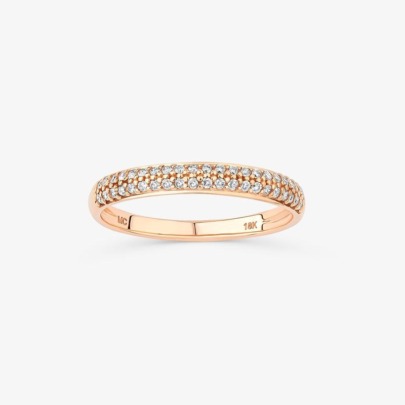 Imagem principal Anel Meia Aliança com 21 Pontos de Diamantes em Ouro Rose 18k Monte Carlo