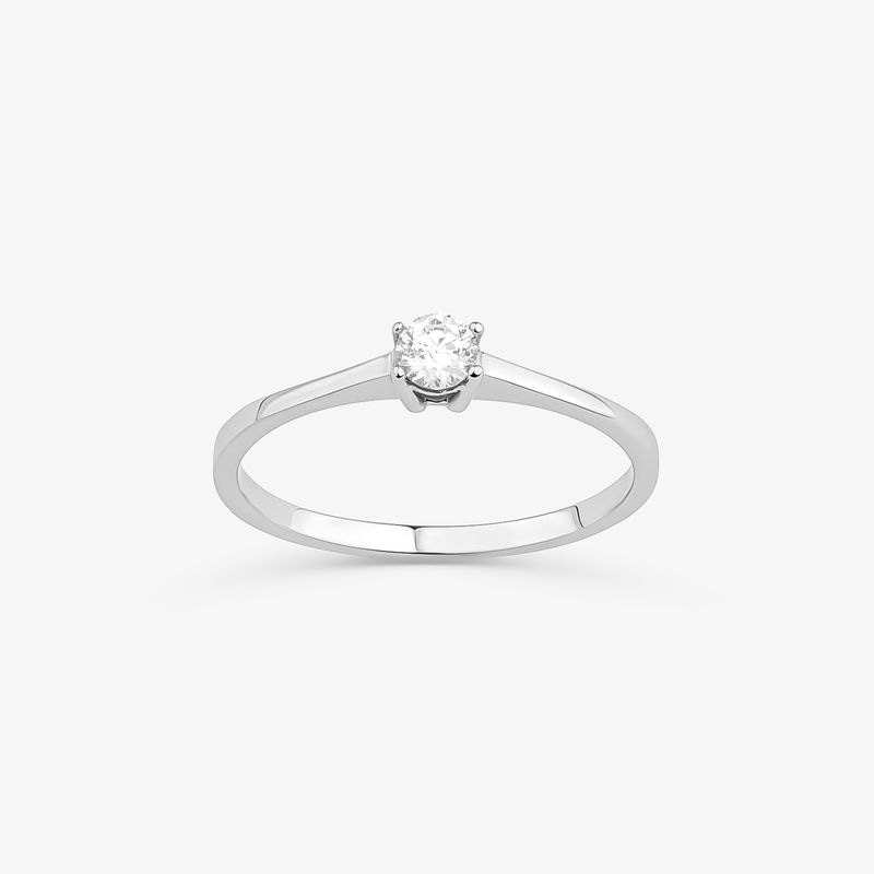 Imagem principal Anel Solitário com 10 Pontos de Diamantes em Ouro Branco 18k Monte Carlo