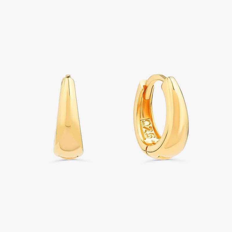 Imagem principal Brinco Argola Gota 11mm em Prata com Banho de Ouro Amarelo 18k Monte Carlo
