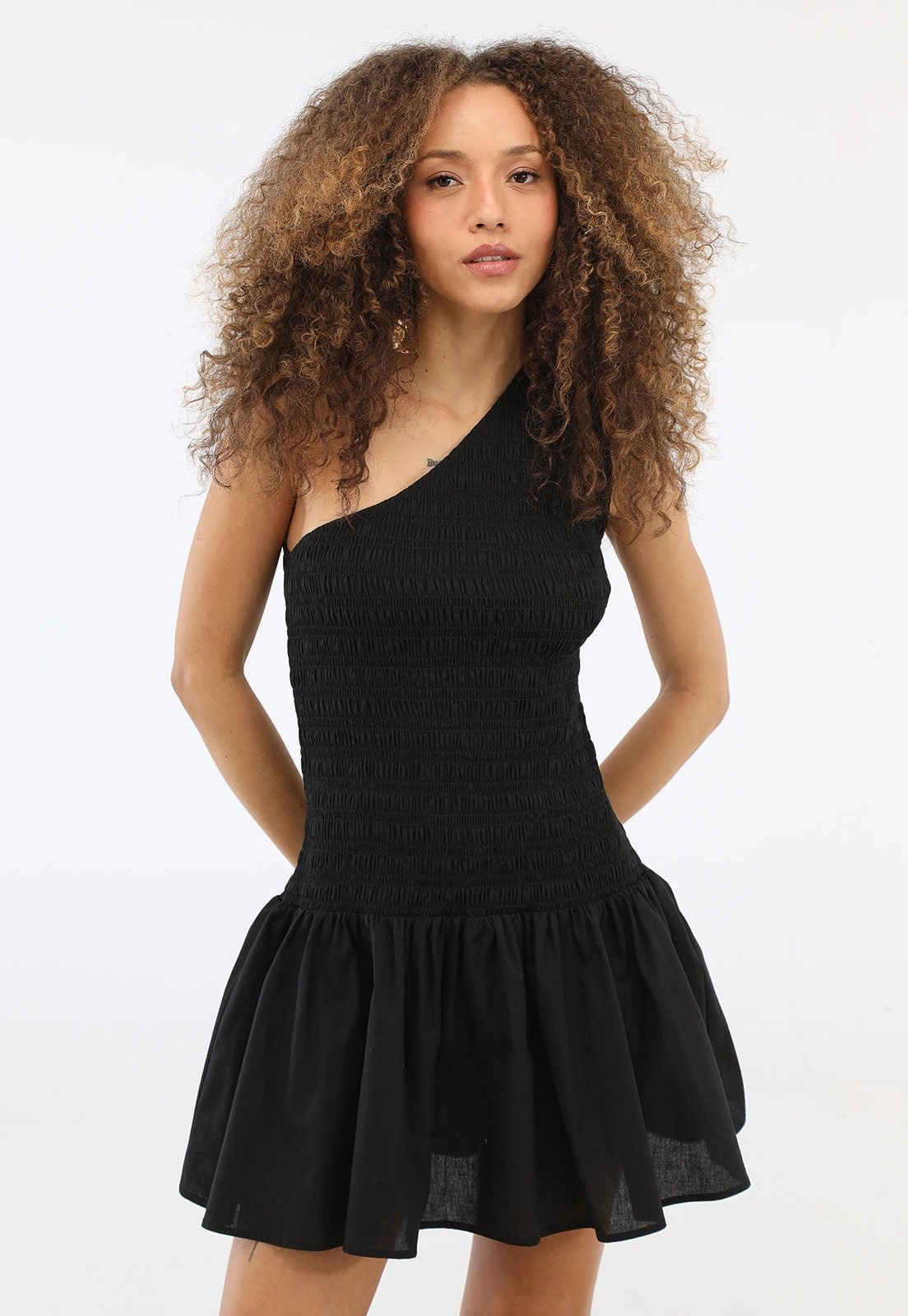 Imagem principal Vestido Feminino FARM Um Ombro Só Lastex FARM preto