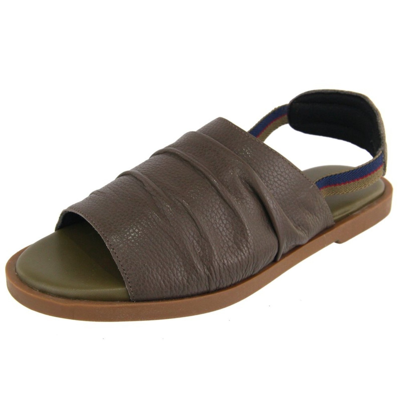 Imagem principal Sandália Rasteira em Couro Palmilha Extra Conforto Calce Fácil Maria Paula Musgo MARIA PAULA verde militar